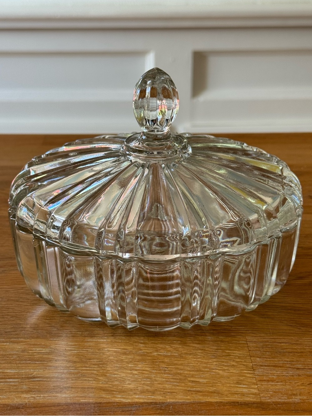 🍬✨ Vintage Anchor Hocking “Old Cafe” Depression Glass Candy Dish with Lid